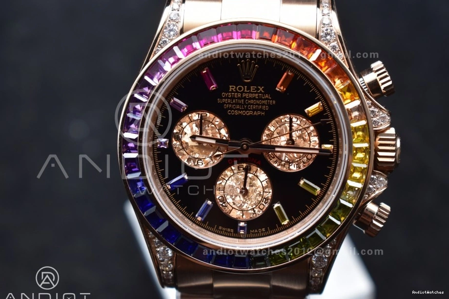 Rainbow Daytona Bracelet Black ZF Best Diamonds 1:1 116595RBOW Edition Durable on SH 776 RG Dial 1004